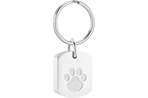 Minicremation Collana con urna per ceneri per animali domestici, con impronta di zampa, ciondolo ricordo per ceneri di animali domestici, gatti e cani, con kit di riempimento