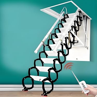 Escalera Plegable Para ático MINI TERMO - Medidas 80x60 Cm, Altura 265 Cm, Color Blanco, Fabricada En Polonia