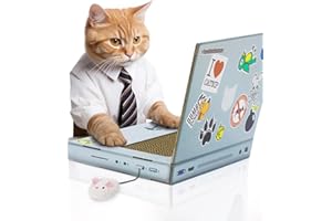 Suck UK | Cat Laptop | Cat Scratching Board | Cardboard Scratchers | Scratch Pad & Kitten Scratching Mat | Funny Furniture | Interactive Toy & Kitten Toys Gifts Cats