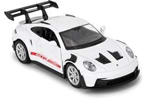 BGHSCA 1/36 Maßstab Porsche 911 GT3 RS Auto Modelle, Sammlerstücke Diecast Pull Back Fahrzeuge Porsche 911 GT3 RS Spielzeugauto Geschenke für Jungen Mädchen (Weiß)