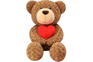 ANNCO Adorable Teddy Bear Plush with Beating Red Heart,Big Funny Teddy Bear Stuffed Ainmal for Valentine's Day or Wedding Gift (50cm(19.7"))