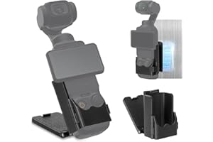 LURICO Magnetyczny stojak do DJI Osmo Pocket 3, regulowany w zakresie 180°, 3 akcesoria, przenośny uchwyt na mini kamerę do biurka i pionowej powierzchni, szybkie mocowanie