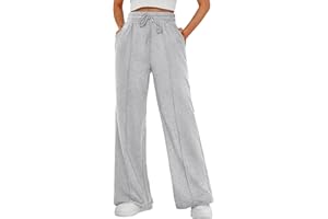 Yutdeng Pantalones Anchos Mujer Jogger Pantalón Chándal con Bolsillos Cordón Cintura Elasticos Casual Frescos Palazzo Pantalon Ancho Mujer Largo Deporte Yoga Correr Pijama Comodos