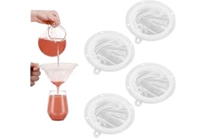 vcsjw Likörfilter 4 Stück,Feines Sieb Filter,200/300/400/450 Mesh Küchensieb,Nylon Sieb Fein,Weinfilter,Trichter Sieb,Kunststoff Feinmaschiger Filter für die Filterung von Milch,Saft,Wein,Sojamilch