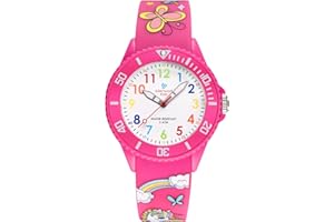 Alienwork Kids Montre Pédagogique Apprendre l'Heure Enfants Garçon Fille Temps d'apprentissage Résistant à l'eau 5 ATM