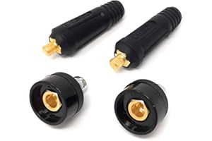 ELECTROMECANICA CANTABRIA ELCAN ELCAN Conector rapido aereo macho 10-25mm para cable soldadura DKZ10-25 o DKJ10-25 200A (2 unidades) + Conector rapido base hembra 10-25mm para cable soldadura DKZ10-25 o DKJ10-25 200A (2 unidades)