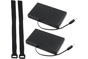 KEESIN AA 12V Batterie Halter Fall Kunststoff Batterie Aufbewahrungsbox mit DC Stecker und Befestigung Kabelbinder (8 Solts * 2 Stück)