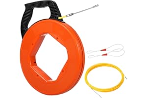 OUGPIU Fish Tape Cable Reel Wire Puller Through Wall φ 4mm 50M, Flexible Wire Cable Threader Puller, Cable Insertion Extraction, Cable Duct Pipeline Rodder,