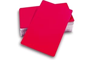 Ebamaz 50PCS Thick 0.45mm Matte Black Finish Aluminum Metal Business Cards Blanks 3.4 X2.13 inch for Customer Laser Engraving (Red,Blank)