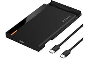 FANTEC PL-25U31 USB3.2 Gen2 SSD/Hard Drive Enclosure for 1x SATA 2.5 Inch SATA SSD/HDD (MAX. 9.5mm Height), Transfer Rates up to 10Gbit/s (SUPERSPEED+), USB-C, no Tools Required, Plastic, Black