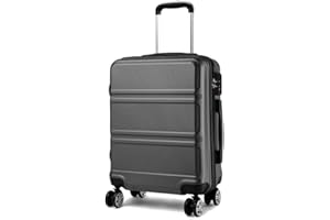 Kono Maleta Cabina 55x40x22cm Maletas de Viaje Cabina Rígida ABS Equipaje de Mano con 4 Ruedas y Cerradura de Combinación TSA (S, Gris)