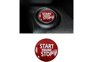 SHSBSCAR Rosso in fibra di carbonio auto motore Start Stop pulsante interno Trim Cover Sticker, per Mini Cooper R55 R56 R57 R58 R59 R60 R61 Accessori 2007-2016