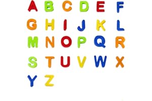 Trimming Shop Magnético Letras del Alfabeto, Números, Símbolos para Niños Aprendizaje,Educación,Ortografía Habilidades,Contar,Multicolor - Multi, 26pcs Uppercase Alphabet Letters