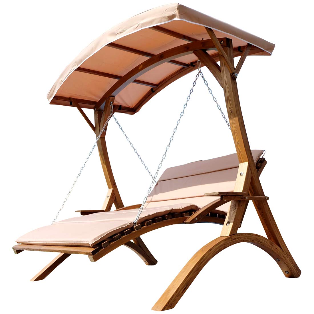 Design Hollywoodliege Doppelliege 'Aruba' aus Holz Lärche mit Dach von AS-S – Bild 5