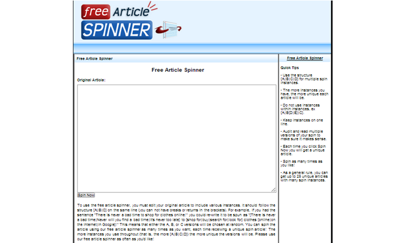 Free article spinner image