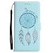 Produktbild Huawei Mate 9 Hülle, Chreey [Glitzer Traumfänger] Prägung Muster Campanula PU Leder Wallet Case Handyhülle Matt Gefühl Schutzhülle Magnet Flip Cover Ledertasche - Dream on [Hell blau]