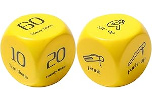 RUWSHUUK Dadi Fitness a 6 Facce, Dadi per Esercizi 2 Pezzi, Dadi Divertenti per Esercizi, Attrezzature per Esercizi di Design a 6 Facce per Dormitorio, Casa, Viaggi, Palestra e All'aperto