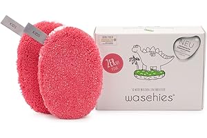‎WASCHIES waschies KIDS Wasch-Pads für Babys und Kinder, zur Reinigung nur mit Wasser, wiederverwendbar, hautschonend, supersoft, Made in Germany, Pink, 2er Set