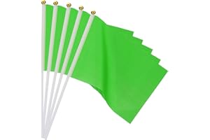 PATIKIL 20pz Mini Bandierine, Bandiere Verdi da Gioco Bandiere Verdi Solide Piccole Mini Bandierine Su Bastone, Decorazioni per Feste per Giochi, Compleanni, Carnevale
