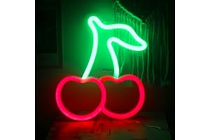 Ineonlife Cerise Lumières au Néon pour Chambre Enseignes Au Néon Rouge Vert Led Néon Mur Signer Fruit Néon Lampe Sign pour Enfants Maison Restaurant Dortoir Décoration Murale
