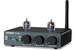 AIYIMA T1PRO amplificador de preamplificador de tubo Audio doméstico receptor de preamplificador de vacío Bluetooth 5,1 con controles de tono agudos graves y salida de disparador de 12V
