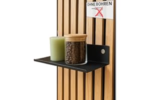 ‎STEINMINE - DESIGNMANUFAKTUR Steinmine - Designmanufaktur Wandregal Metall schwarz matt (13 x 24 cm) – Metallverschraubung – kein Bohren – Zubehör für Akustikpaneele