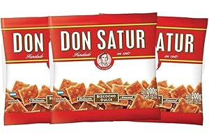 Qumir - Bizcochitos Don Satur Dulce y Salado - Clasicos Argentinos para acompañar el mate - 3 Paquetes de 200 Grs cada uno para disfrutar de un Sabor Típicamente Argentino (Dulce)