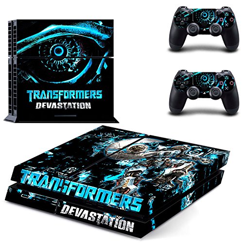 Preisvergleich Produktbild Playstation 4 + 2 Controller Aufkleber Schutzfolie Set - Transformers Devastation