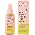 Delhicious 5-in1 Leave in Conditioner Spray, Ayurvedic Hair Oil, Hair Mist - Rich Roots Amla Hair Oil, Argan Oil, Rosemary Oil for Hair - Detangler Spray, Anti Frizz Hair Products - Vegan - 75ml