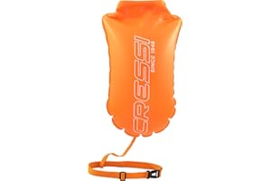 CRESSI Glide Swim Buoy 28L Orange – Bouée Orange de Signalisation, Gonflable, Pratique et Compacte pour Une Visibilité Maximale des Nageurs, Plongeurs et Triathlètes en Mer ou en Eaux Libres