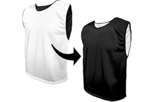 SPORTSBIBS Football Bibs, Double-Sided Marker T-Shirts, Mesh Jersey, Reversible Bib for Kids and Adults, Training Marking Shirt Trikots for Men Ladies Seniors Juniors, Combination of 2 Colours