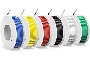 SCHDRA Filo in PVC da 0,13mm² -26 AWG Cavo Elettrico, Rame Stagnato, Intrecciato, 6 Colori da 6 Metri, Connessioni Flessibili, Isolamento Alta Temperatura