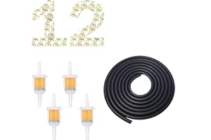 XIN ZHE DIAN Benzinschlauch Kit,Kraftstoffleitung,3 Meter Ø 6mm Kraftstoffleitung 1Stück,6mm Benzinfilter 4 Stück+Schlauchschellen 12 Stück für Auto Motorrad kleine Motoren
