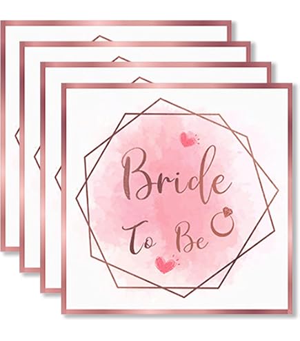 Crisky Papierservietten "Bride To Be" - 50 Stück, 3-lagig, 24,9x24,9 Cm - Silberfolie, Für Brautparty & Verlobung