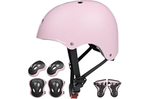 KORIMEFA Casco Infantil Equipo de Protección Patinete Patinaje con Casco Adjustable Rodilleras Coderas para Bicicleta Monopatín y Deportes Extremoscon de 3 a 13 años