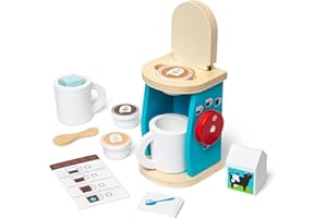 Melissa & Doug Set di Legno per Preparare e Servire il Caffè, Giocattoli di Ruolo, Giochi in Legno, Accessori per la Cucina, Set da Gioco, Montessori, Regalo Bambini Bambine di 3, 4, 5, 6, 7