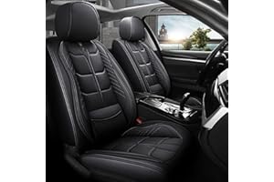 maiqiken Autositzbezug Für Jeep Cherokee Grand Cherokee Komplettset 2 Sitze Allwettereinsatz Auto Ledersitzbezug Schwarz