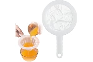 ROONTIN Kitchen Sieve Plastic Sieve - Ultra-Fine 400 Mesh Plastic Tea Strainer Food Filter for Kitchen Coffee Tea Juice Jam Yogurt Milk