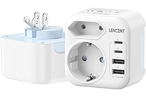 LENCENT Adattatore Presa Giappone da Viaggio, Adattatore EU a Giappone, Spina Pieghevole con Caricatore USB, Adattatore Spina Tipo A per Stati Uniti, Giappone, Canada, Messico, Thailandia