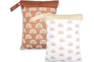 SEAUR Nasstasche Kita Kindergarten Groß Dry Wet Bag Baby Windeltasche für Unterwegs Wasserdicht Nassbeutel Reißverschluss Waschbar Wiederverwendbar Organizer Beutel Reise Sport Pool - 2 Stück 30*40cm