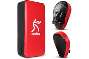 Odoland Kit de Boxe Compris Paos et Boucliers de Boxe pour Enfant et Adulte, Pattes d'ours et Bouclier de Frappe 2 en 1 pour Arts Martiaux Karaté Muay Thaï Entraînement MMA