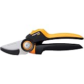 Fiskars Anvil Bah&ccedil;e Makası, X-Serisi PowerGear, P941, D&ouml;ner Sap, Kuru Dallar İ&ccedil;in, Yapışmaz Kaplama, Paslanmaz &Ccedil;elik Bı&ccedil;aklar