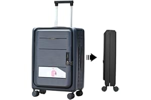 MANORI MARKET Wyjątkowo kompaktowa składana walizka kabinowa z tworzywa ABS + PC, bagaż podręczny, bagaż kabinowy, z 4 podwójnymi obrotowymi kółkami i zamkiem z kłódką TSA, czarny, 38L, Walizka rozciągliwa, sztywna