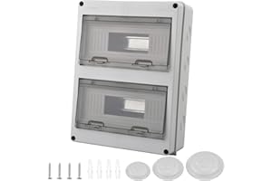 QINGLEE Coffret Electrique Etanche Exterieur IP65, 24 Modules, IP65 ABS de Surface en Plastique, Boite de Boitier Etanche Electrique Exterieur, Armoire de Contrôle, Boitier de Jonction