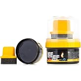NuriLeflef Deri Cilalı Ayakkabı Boyası, Pratik S&uuml;nger Aplikat&ouml;rl&uuml; Krem Boya, 50 Ml (Siyah)
