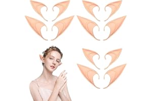 SKHAOVS 6 Pares Orejas De Elfo Cosplay suaves Orejas de Elfo de Punta Blanda Orejas de Hadas, Accesorios de Cosplay de Elfos para cosplay, Halloween, disfraz de cosplay, fiesta de Navidad