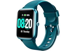 Delvfire Sirius Fitness Tracker with Heart Rate Monitor, All-Day Activity, Step Counter, Sleep Monitor, 1.3" Touch Screen, Waterproof, Pedometer, Fitness Watch compatible with iPhone Android (Teal)