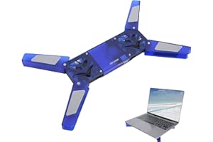 LAZMIN112 Supporto di raffreddamento portatile per laptop, pad di raffreddamento pieghevole a doppia ventola con cavo USB, adatto per laptop di varie dimensioni(blu)