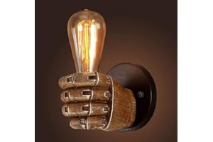 YNXing Lampada da parete a pugno antica lampada da parete industriale vintage E27 Edison base per corridoio cucina camera da letto ristorante caffetteria illuminata (mano sinistra)
