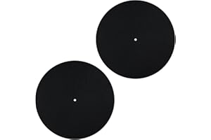NQEUEPN 2pcs Record Player Mat, 12 Inch Anti-Slip & Anti-Static Felt Record Pad Turntable Slipmat Wool Turntable Platter Mat Record Player Protective Mat for Home Record Players (Black)